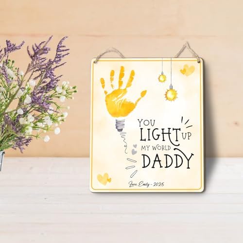 DIY Baby Handprint Art Sign for Fathers Day