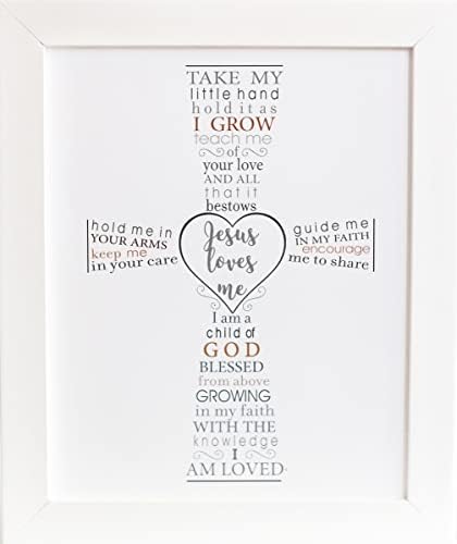 Jesus Loves Me Frame for Baby Baptism - Made in USA