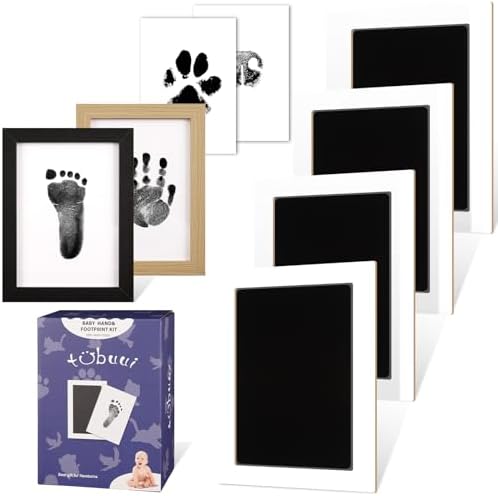 Tubuui Baby Inkless Hand Footprint Kit with Frame