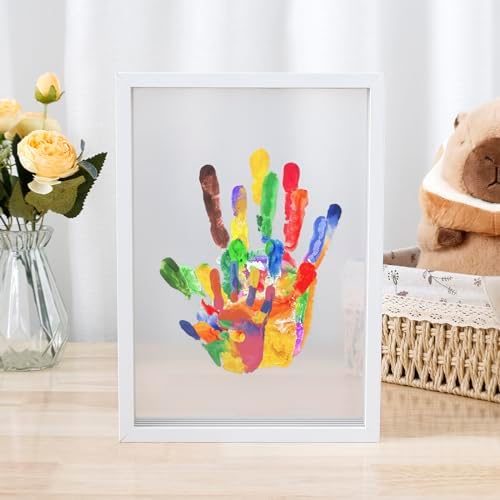 Clear Family Handprint Kit DIY Wooden Frame with 6 Paints