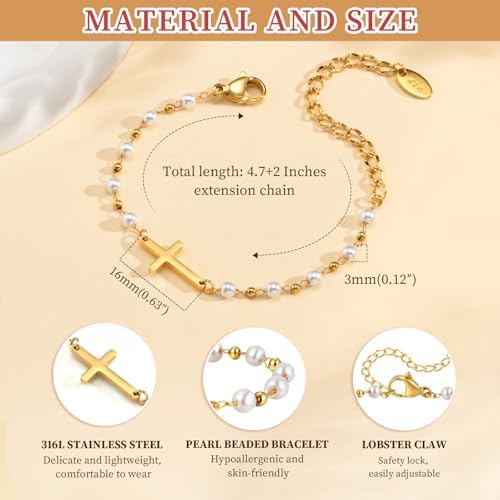 MEALGUET Baby Baptism Cross Bracelet Gift