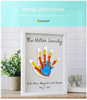 Pearhead Clear Family Handprint Frame 4 Paint Colors Included