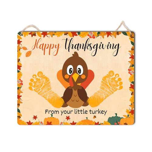 DIY Thanksgiving Footprint Sign for Newborn Baby