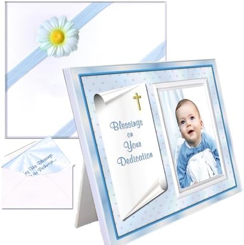 Baby Blessing Dedication Frame for Boy - GIFT-BOXED
