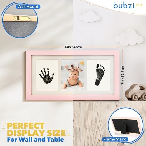 Bubzi Co Baby Handprint Kit Footprint Frame in Ballet Pink