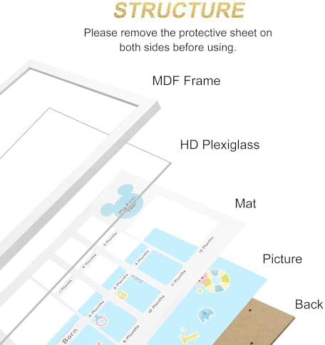 FramePro My First Year Photo Frame 12x16 Baby Milestone Board Keepsake for Newborn to 1 Year Old