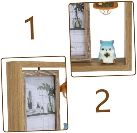STBTOO Rustic Double-sided Frame 6 Inches Desk Decor Cartoon Hamster