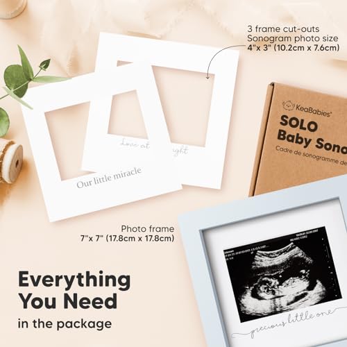 KeaBabies Baby Sonogram Picture Frame - Mist Blue 1