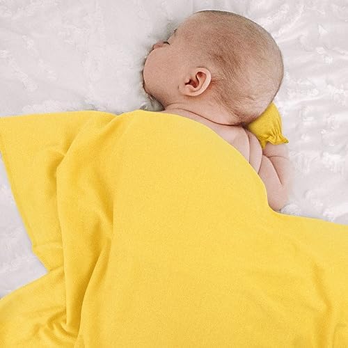 AQOKKA Newborn Swaddle Blanket with Bow Hat Mittens Wooden Card Set 1