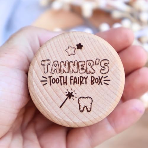Personalized Wooden Tooth Fairy Box with Engraving