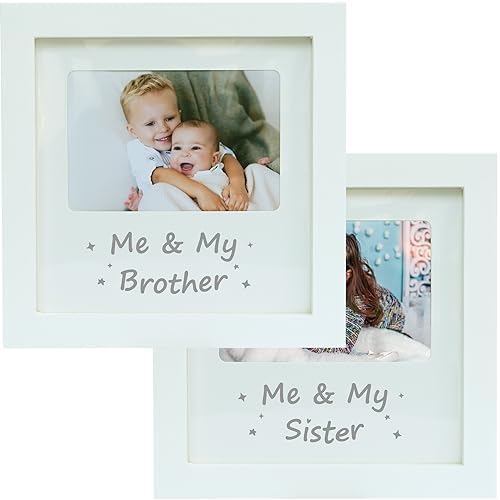 Sibling Keepsake Frame Set of 2 Baby Nursery Decor