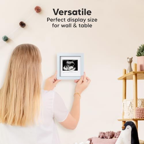 KeaBabies Baby Sonogram Picture Frame - Mist Blue 1