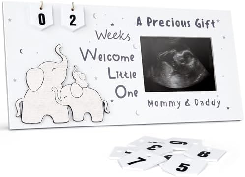 Qilxziy Ultrasound Picture Frame with Pregnancy Countdown 1