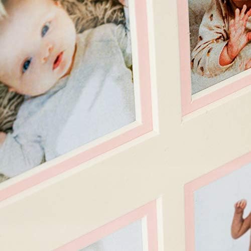 Wood Side Orbis First Year Baby Keepsake Frame with 12 Slots - Pink