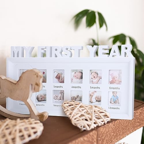 Thyle First Year Milestone Picture Frame 12 Months Baby Keepsake Frame White
