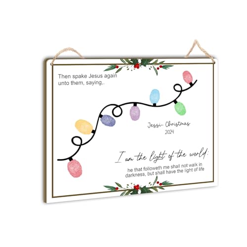 I Am The Light of The World Fingerprints Hanging Sign