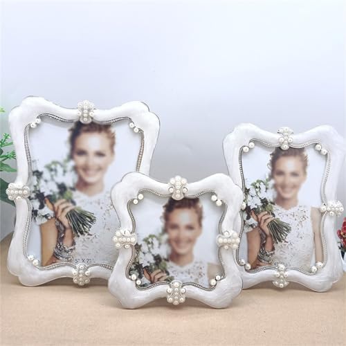 White Metal Frame Set for Wedding Keepsakes