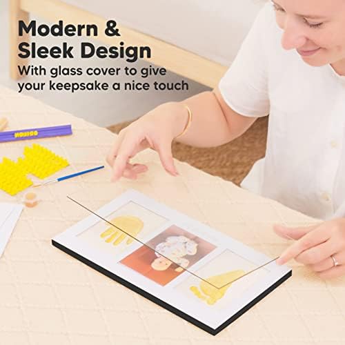 KeaBabies Baby Hand Footprint Kit - 4-Pack Inkless Keepsake Frame