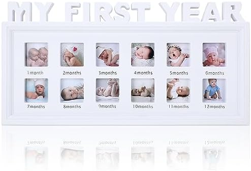 Thyle First Year Milestone Picture Frame 12 Months Baby Keepsake Frame White