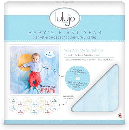 lulujo Baby Milestone Blanket and Card Set 40x40in