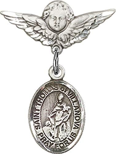 Religious Obsession Baby Badge with St Thomas and Angel Charm