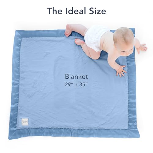 Little Giraffe Baby Blanket - Luxe Soft Faux Fur with Satin Trim 29x35