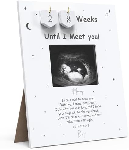 EURSET Ultrasound Photo Frame Countdown for Baby Shower