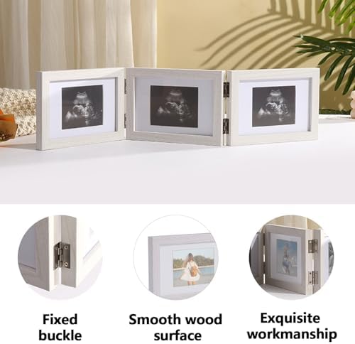 5 Folding Ultrasound Picture Frame Natural Wood 68 x 47 1