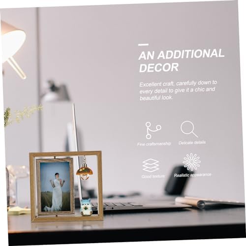 STBTOO Rustic Double-sided Frame 6 Inches Desk Decor Cartoon Hamster