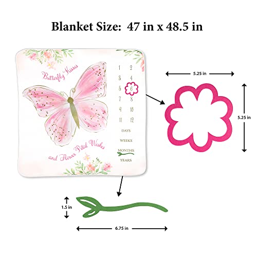 Lillian Rose Butterfly Milestone Blanket Pink 1