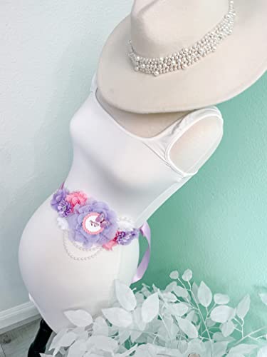 Lavender Butterfly Mom to Be Maternity Sash