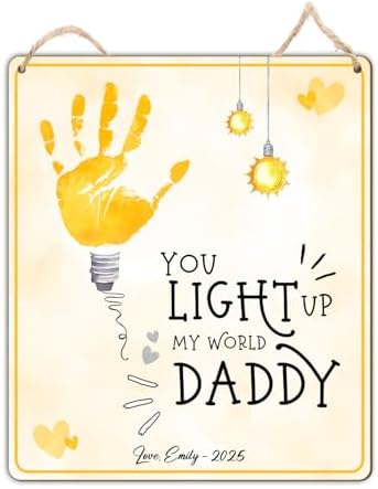 DIY Baby Handprint Art Sign for Fathers Day