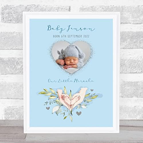 The Card Zoo New Baby Blue Heart Keepsake Print