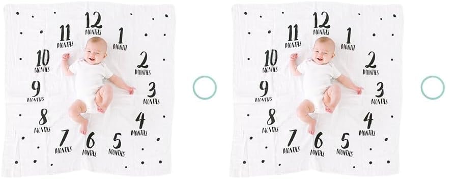 Pearhead Milestone Photo Blanket Set Pack of 2