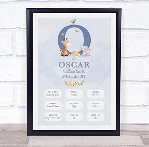 The Card Zoo Baby Birth Details Print 1