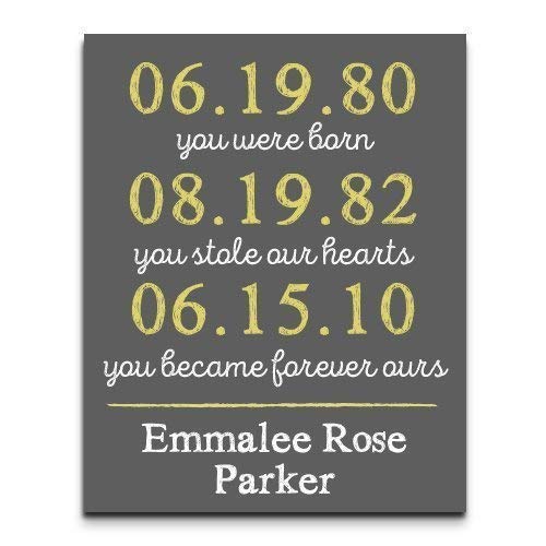 Adoption Dates Print - Personalized Adoption Gift Keepsake