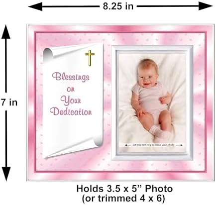 Baby Blessing Dedication Frame for Girl - Gift Boxed