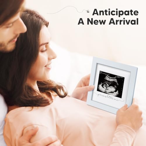KeaBabies Baby Sonogram Picture Frame - Mist Blue 1
