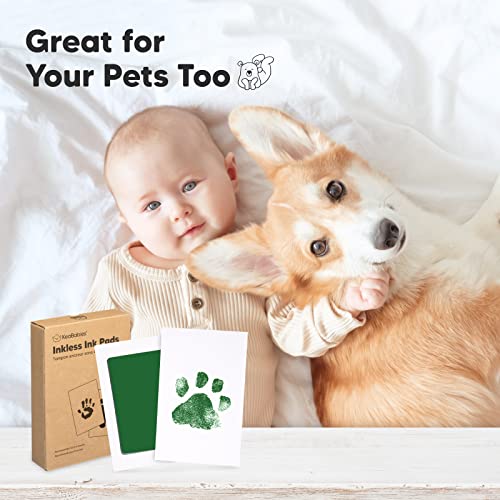 KeaBabies 4-Pack Inkless Hand Footprint Kit - Modern Sonogram Frame with Gift Box