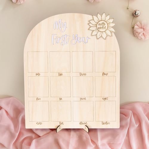 First Year Milestone Photo Board for Baby Keepsakes