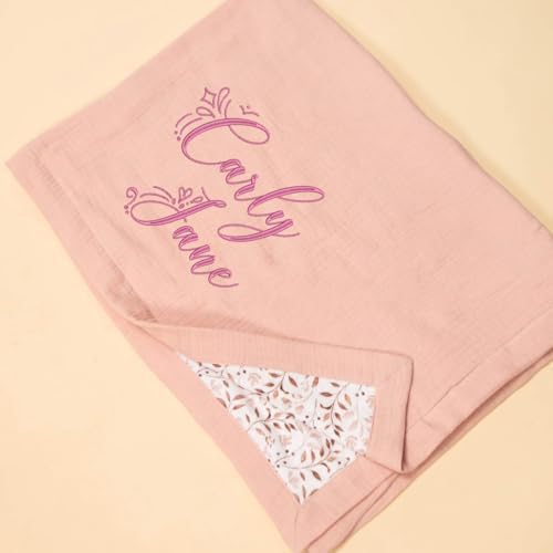 Custom Muslin Blanket with Name Embroidery 1