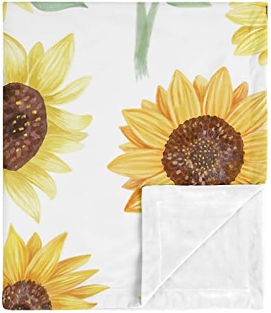 Sweet Jojo Designs Sunflower Swaddle Blanket for Newborn or Toddler