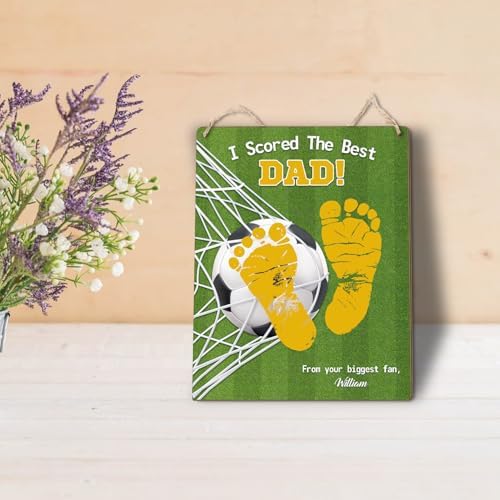 DIY Soccer Dad Footprint Art Sign Keepake