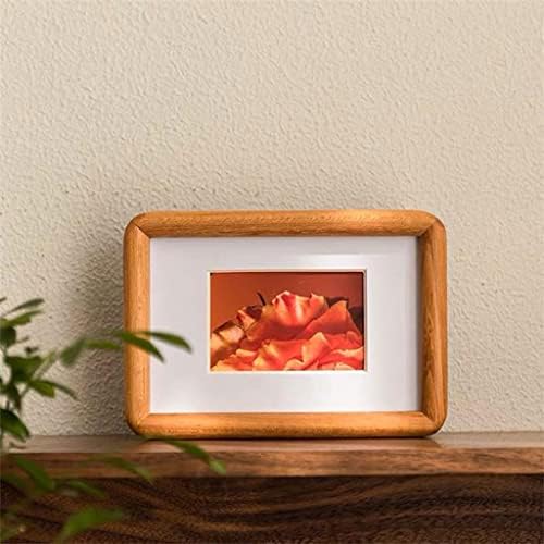 STBTOO Real Wooden Round Corner Photo Frame Swing Table 28inch15x20cm