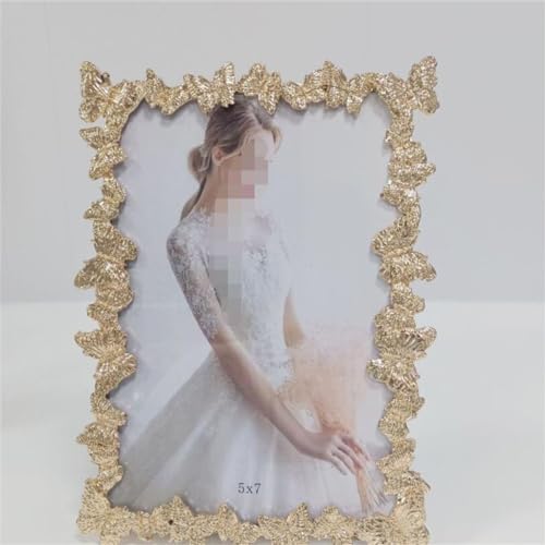 Light Gold Metal Photo Frame With Table 6 Inches