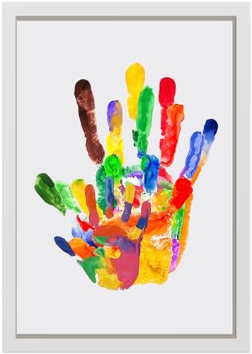Clear Family Handprint Kit DIY Wooden Frame with 6 Paints