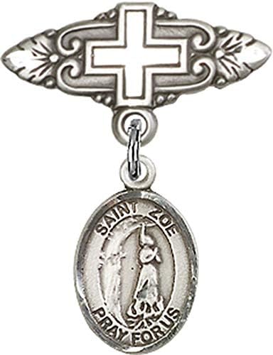St Zoe of Rome Baby Badge with Cross Pin