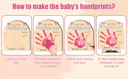 DIY Mommy Baby Handprint Sign - 2 Layer Wooden Keepsake