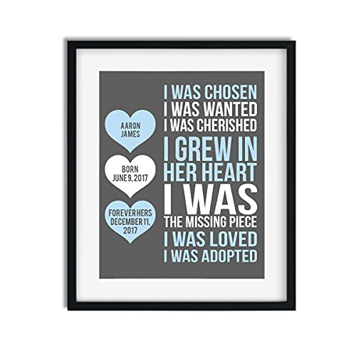 Adoption Paper Art Print Personalized Keepsake Gift