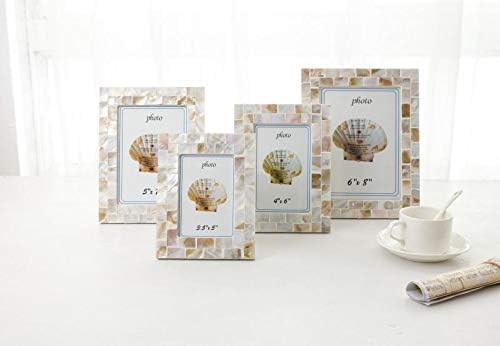 Classic Shell Photo Frame 6 Inch Handmade